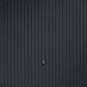 Regency Standard size Vertically ribbed Anthracite grey Up & over Unglazed Garage door, (H)2134mm (W)2261mm