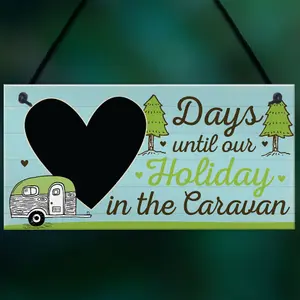 Red Ocean CHALKBOARD Countdown To Caravan Holiday Caravan Sign Funny Novelty Caravan Gift Sign