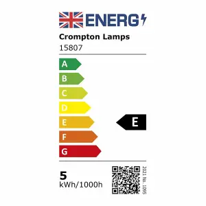 Crompton Lamps LED GLS 4.2W E27 Filament (5 Pack) Pearl Warm White (40W Eqv)