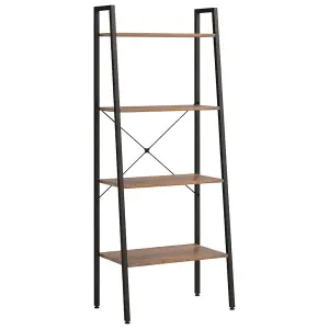 Berkfield 4-Tier Standing Shelf Dark Brown and Black 56x35x140 cm