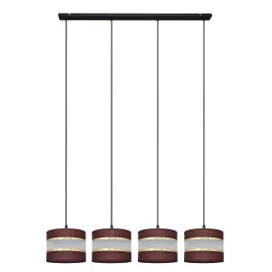 Luminosa Helen Straight Bar Pendant Ceiling Light Brown, Gold, Black 100cm