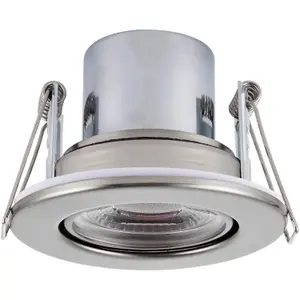 2 PACK Recessed Tiltable Ceiling Downlight - 8.5W Warm White LED Satin Nickel