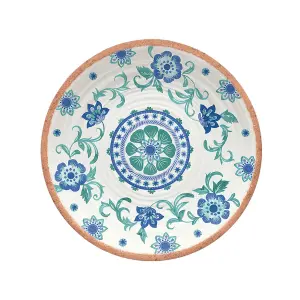 Purely Home Turquoise Floral Melamine Side Plate