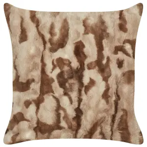 Set of 2 Cushions BAKIRA Faux Fur 45 x 45 cm Abstract Brown