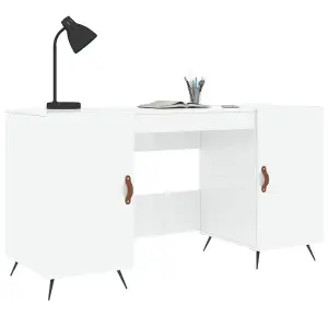 Berkfield Desk High Gloss White 140x50x75 cm Engineered Wood