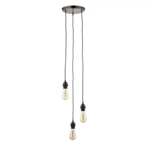 Bronze effect 3 light E27 Cable light set (L)1500mm