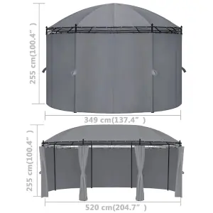 Berkfield Gazebo with Curtains 520x349x255 cm Anthracite