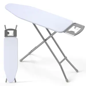 COSTWAY 120cm x 38cm Ironing Board w/ Iron Rest Foldable Carbon Steel Ironing Table