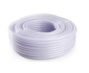 50 m of 6 mm ID PVC Tube Clear Reinforced Braided Plastic Hose / Pipe - Food Grade - Fish Pond Car