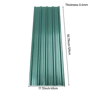 129cm L Set of 6 Steel Corrugated Panels in Green