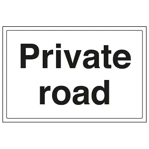 Private Road Warning Parking Sign - 1mm Rigid Plastic - 400x300mm (x3)