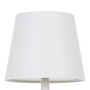 GoodHome Quelea Matt White Rechargeable Integrated LED Table lamp