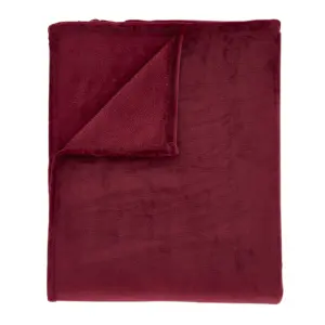 Catherine Lansfield Raschel Velvet Touch 130x170cm Blanket Throw Red