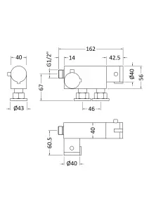 Round Thermostatic Vertical Bar Valve with Large Multi Function Handset Slide Rail Kit Shower Bundle - Chrome - Balterley