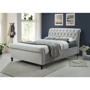 Light Grey Fabric Ottoman Bed Frame - King Size 5ft (165cm)