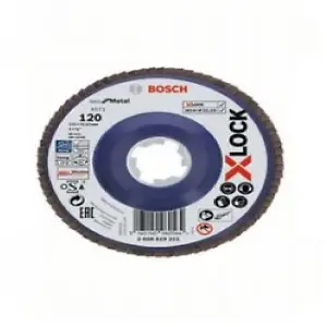 Bosch Professional X-LOCK Flap Discs - Straight Version, Plastic Plate - 125mm - G 120 - X571 - Best for Metal