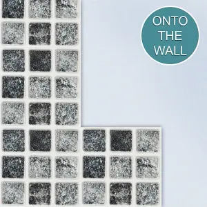 Stick and Go Self Adhesive Stick On Tiles Granite Mosaic 4" x 4" Box of 18 Apply over any tile, or directly on to the wall