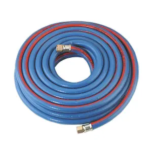 Sealey Air Hose 10m x 8mm with 1/4"BSP Unions Extra-Heavy-Duty