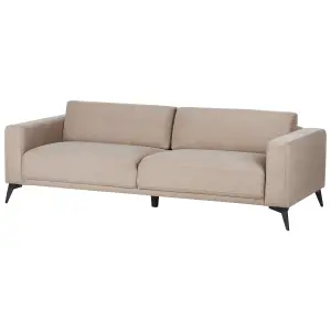 3 Seater Fabric Sofa Taupe ANGE