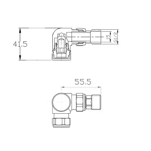 Rinse Bathrooms Anthracite Thermostatic Radiator Valve 15mm x 1/2" Corner Radiator TRV with Lockshield