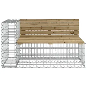 Berkfield Garden Bench Gabion Design 122x71x65.5 cm Impregnated Wood Pine