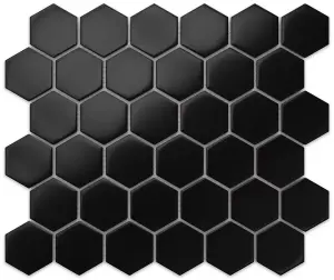 Mosaic sheet in ceramic on net 323mm x 277mm - Black Honey