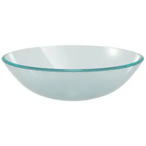 Berkfield Basin Tempered Glass 42 cm Frosted