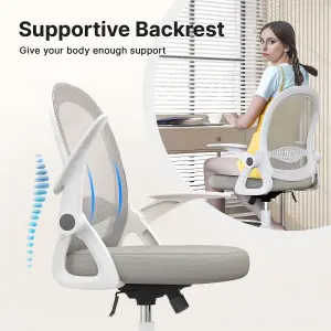 Ergonomic Breathable Mesh Office Chair with Lumbar Support-Grey