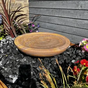 Sandstone Babbling Bowl 45cm Natural Stone Solar Water Feature