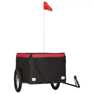 vidaXL Bike Trailer Black and Red 45 kg Iron