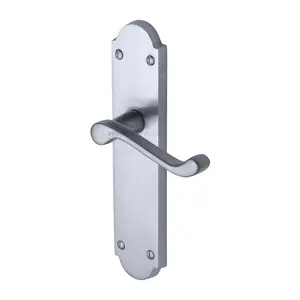 Project Hardware Door Handle Lever Latch Kensington Design (Set of 2) Satin Chrome