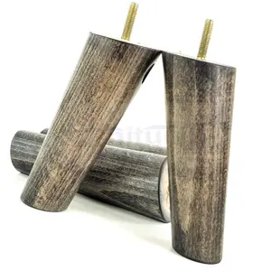 Angled Wood Legs Black Washed 135mm High Set Of 4 Replacement Furniture Feet Sette Chairs Sofa M8