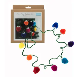 POMPOM GARLAND 1.6M - Pom Pom Garland Kit: Christmas Lights: Pack of 1 - Trimits