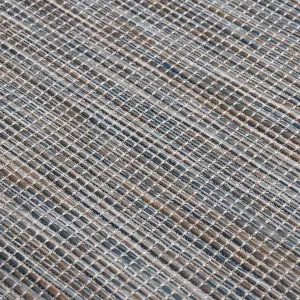 Outdoor Flatweave Rug 120x170 cm Brown and Blue