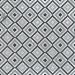 Johnson Tiles Matt Geometric Concrete effect Textured Porcelain Indoor Wall Tile, Pack of 26, (L)200mm (W)200mm