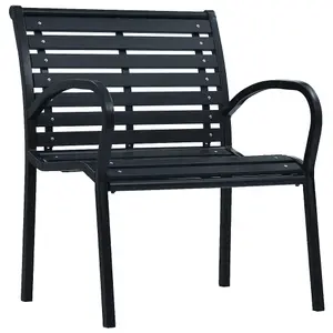 Berkfield Garden Chairs 2 pcs Black Steel and WPC