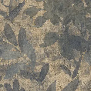 GDUK Vintage Velvet Watercolour Floral Ammo Textured Wallpaper, Grey