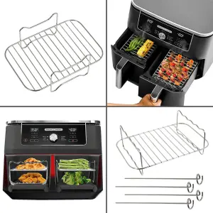 SPARES2GO Drawer Liner Baskets Racks compatible with Tower T17088 T17100 Vortx Air Fryer Liner Pot Shelf Set