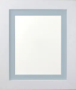 Metro White Frame with Blue Mount for Image Size 24 x 20 Inch