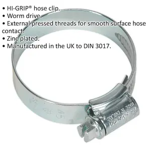 20 PACK Zinc Plated Hose Clip - 35 to 45mm Diameter - External Pressed Threads