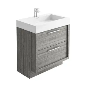 Walker 750mm Single Bathroom Vanity with Integrated Resin Basin Grey Ash