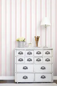 Galerie Smart Stripes 2 Pink Slim Stripe Smooth Wallpaper