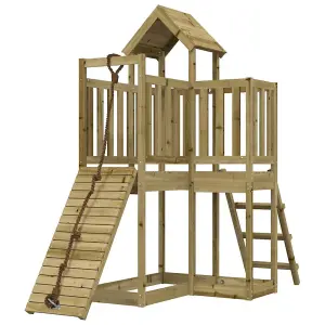 Berkfield Playhouse with Climbing Wall Impregnated Wood Pine