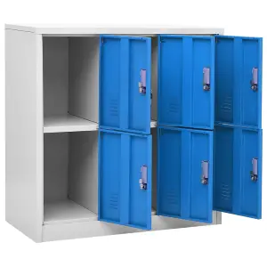 Berkfield Locker Cabinets 2 pcs Light Grey and Blue 90x45x92.5 cm Steel