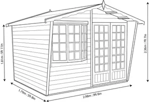 Shire Sandringham 10x6 ft & 1 window Apex Wooden Summer house - Assembly service included