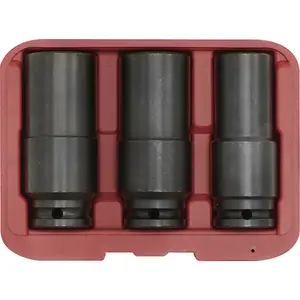 3 PACK - 17mm 19mm 21mm Counter Weighted Impact Socket Set - 1/2" Square Drive