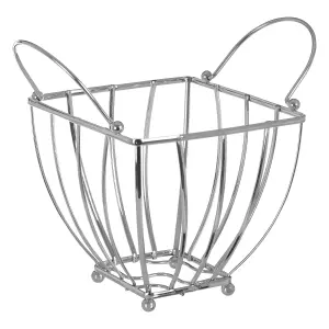 Essentials by Premier Asa Chrome Fruit Basket with Round Handle