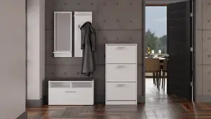 Paula Shoe Cabinet White for Demanding Customers