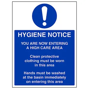 Hygiene Notice Mandatory Catering Sign - Rigid Plastic 200x300mm (x3)