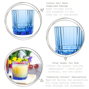 Bormioli Rocco - America '20s Water Glasses - 370ml - Sapphire Blue - Pack of 6